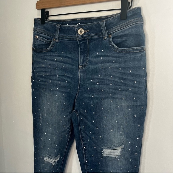 Women’s | International Concepts Skinny Leg Crop Rhinestone Jeans | Size 4 - Picture 2 of 11